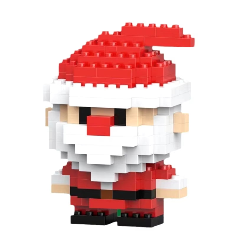 Christmas Gifts Micro Building Block Series Santa Claus Reindeer Puzzle Assembling Bricks Table Decoration Toys Children Kids