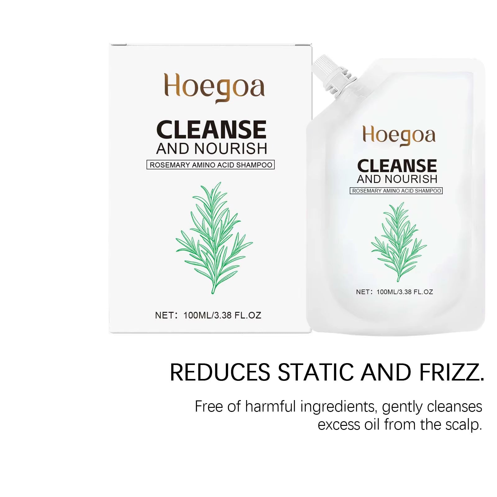 Rosemary Shampoo Thickening Regrowth Strengthening Shampoo Deep Nourishing Scalp Cleaning Remove Dandruff Fluffy Dry Damage Care